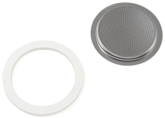 1 sealing ring + 1 filter sieve for stainless steel espresso maker