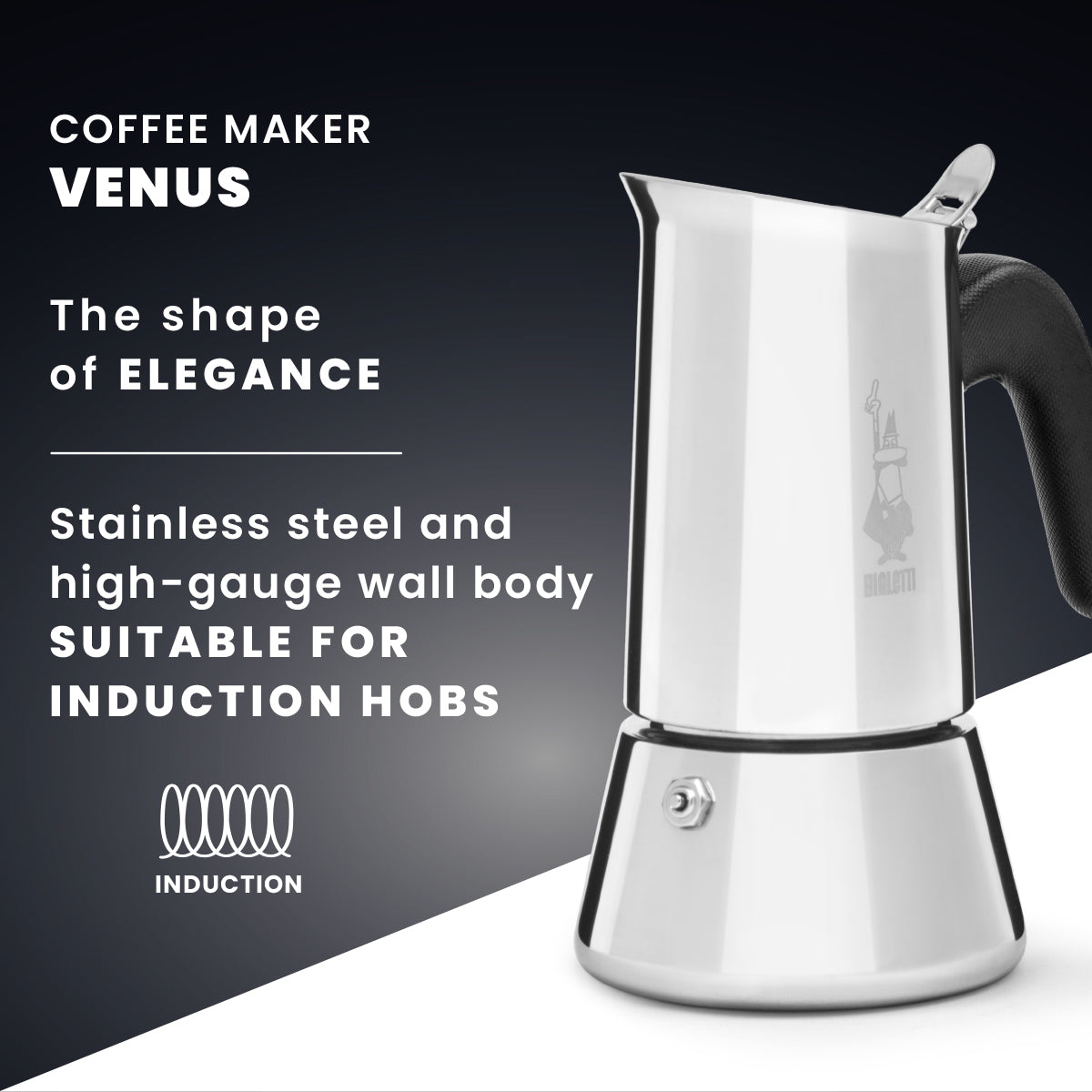 Bialetti Venus 10 Tassen, Edelstahl Espressokocher