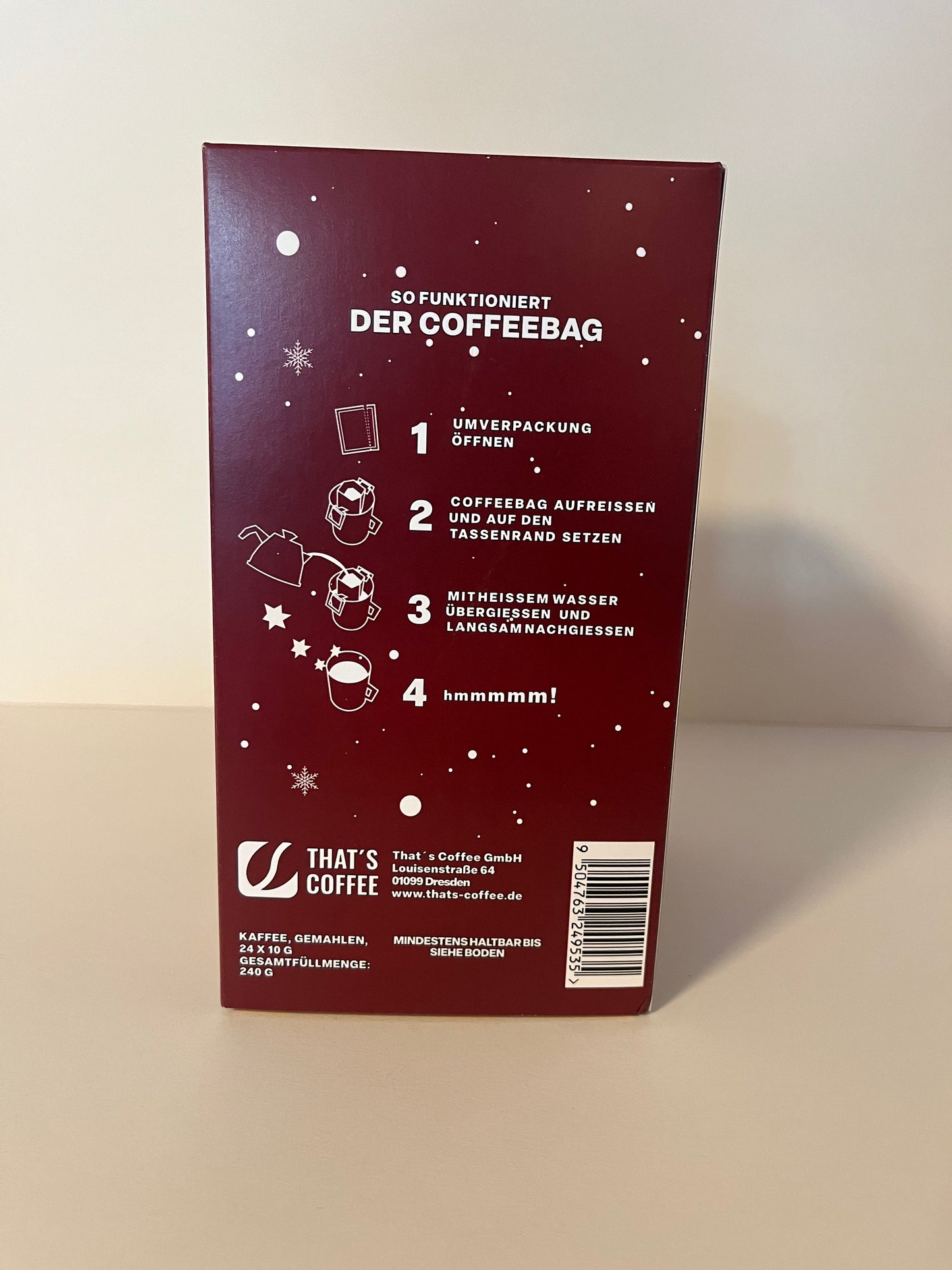 Kaffee Adventskalender Bordeaux