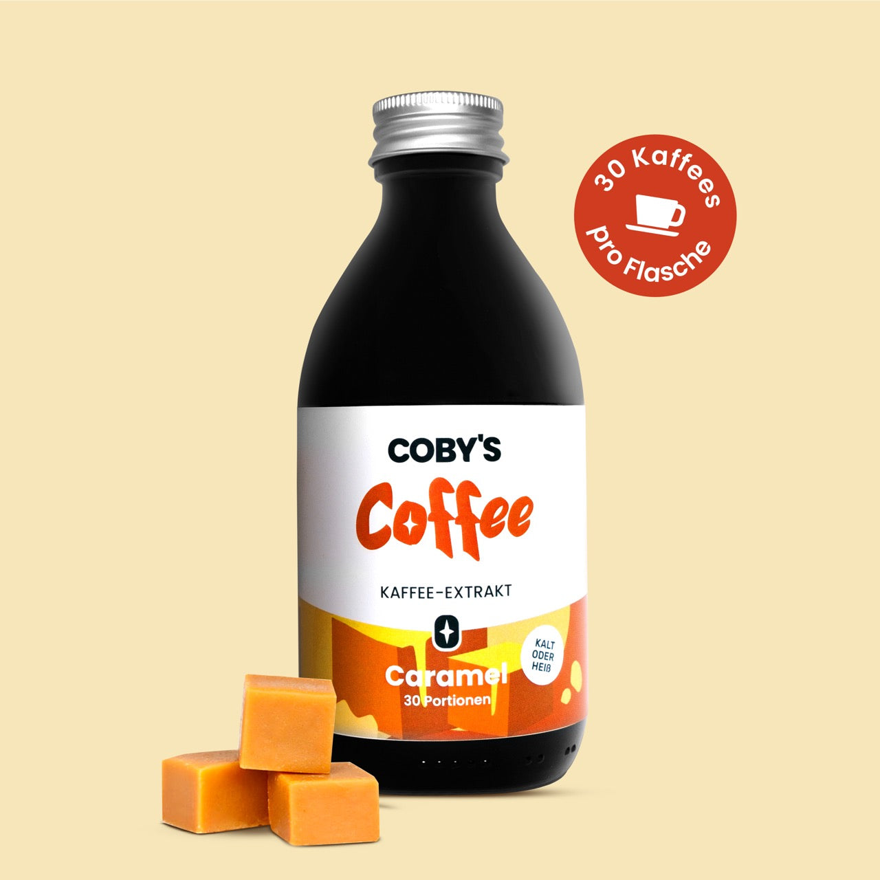 Cobys Kaffeekonzentrat Karamell — flüssiges Arabica-Kaffeekonzentrat mit Karamell-Aroma | That's Coffee